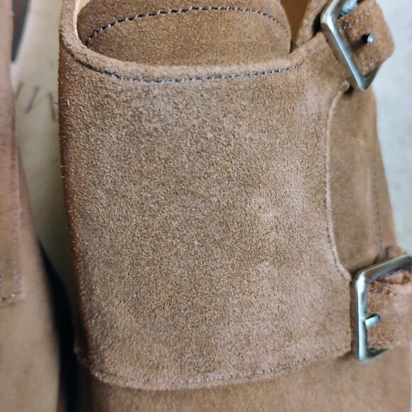 Meermin Men's Brown Rapello Suede Double Monk Strap Shoes Size 8.5 - Picture 9 of 10